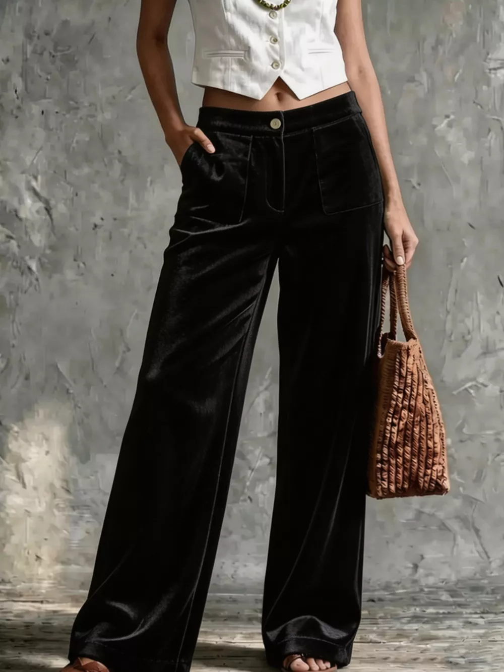 Full Size Velvet Wide-Leg Pants Plus Size, image 7