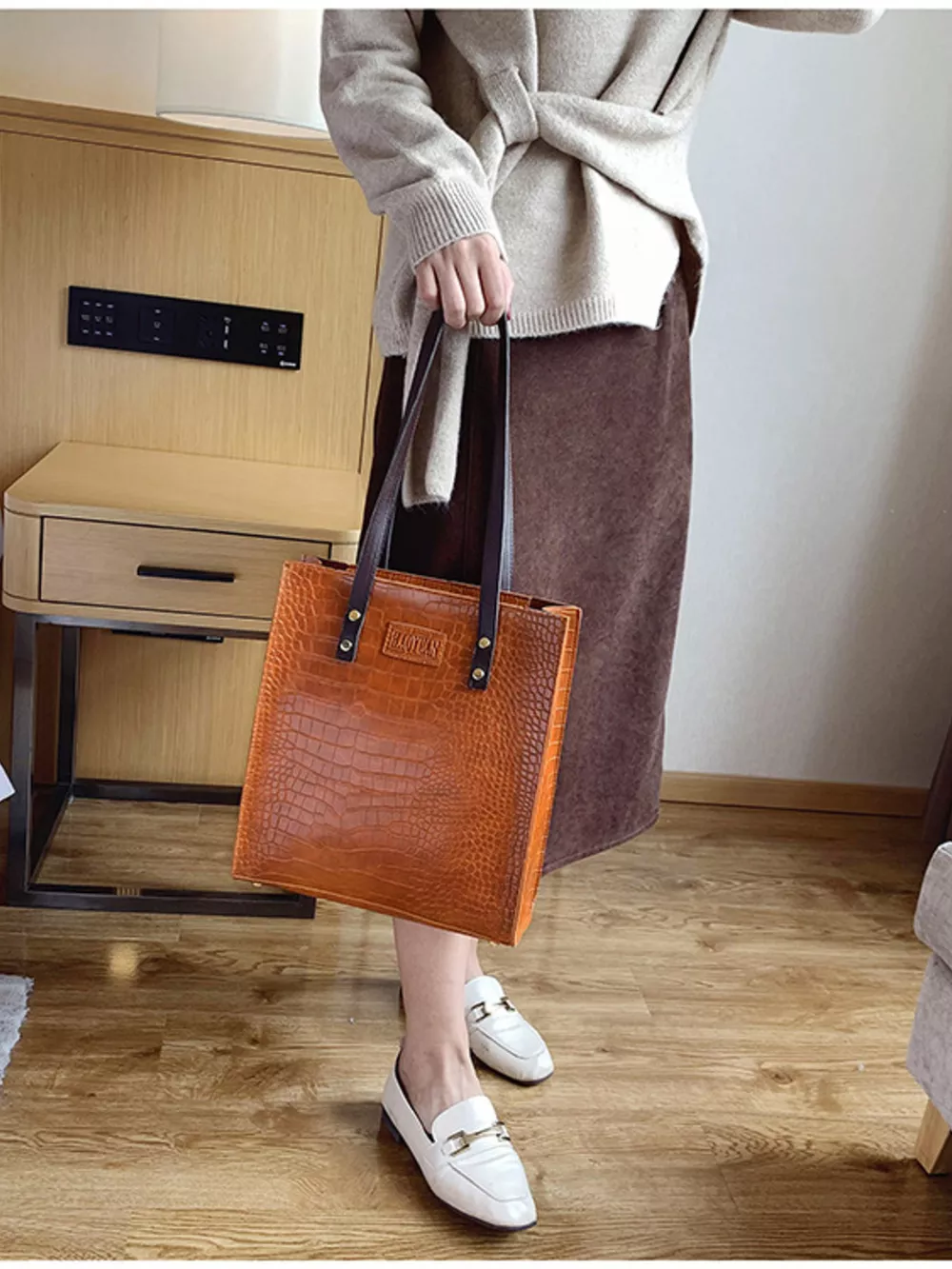 Leather Tote Shoulder Bag, image 11