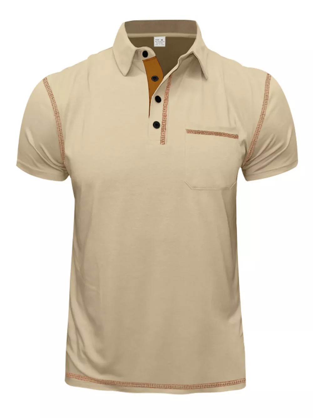 Men's Full Size Contrast Stitching Short Sleeve Top Plus Size, image 8