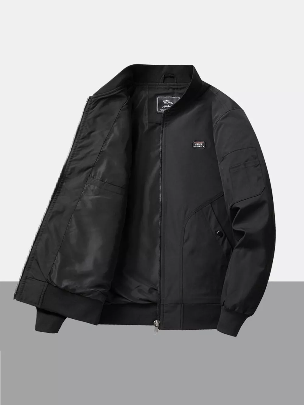 Men's Plus Size Zip Up Long Sleeve Jacket, image 8