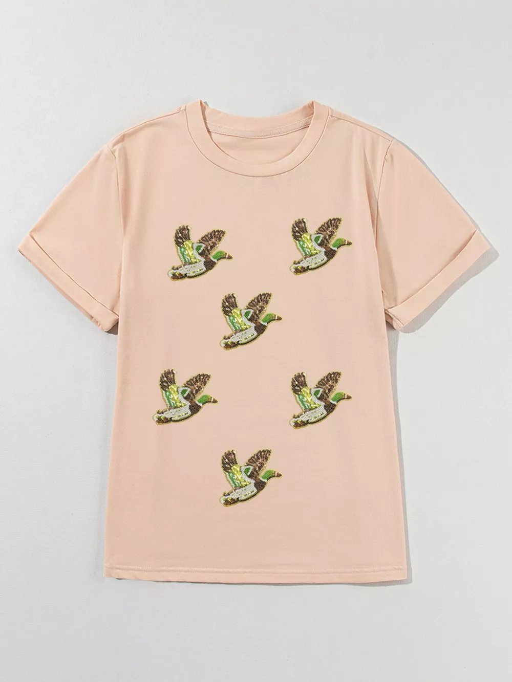 Flying Mallard Sequin Patched Short Sleeve Tee, image 5