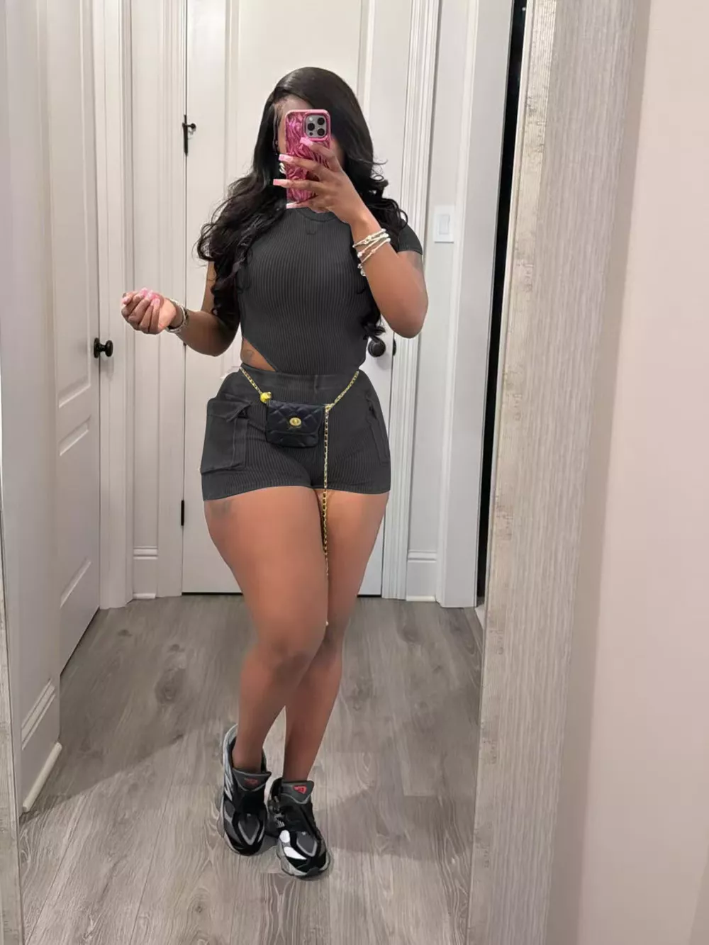 Ribbed Knit Bodysuit and Shorts Set, image 9