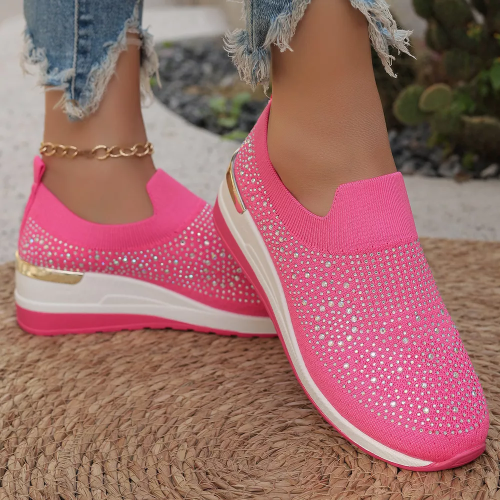 Rhinestone Round Toe Slip-Ons, image 6