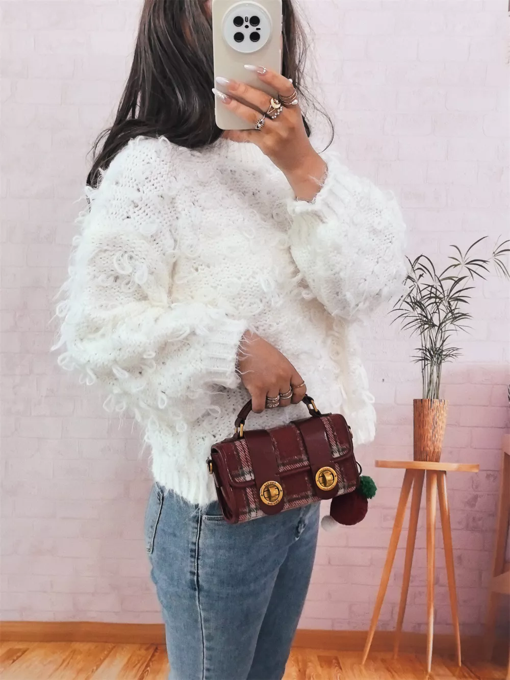 Chunky Round Neck Long Sleeve Sweater, image 22