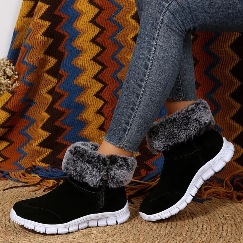 Side Zip Faux Fur Boots, image 9