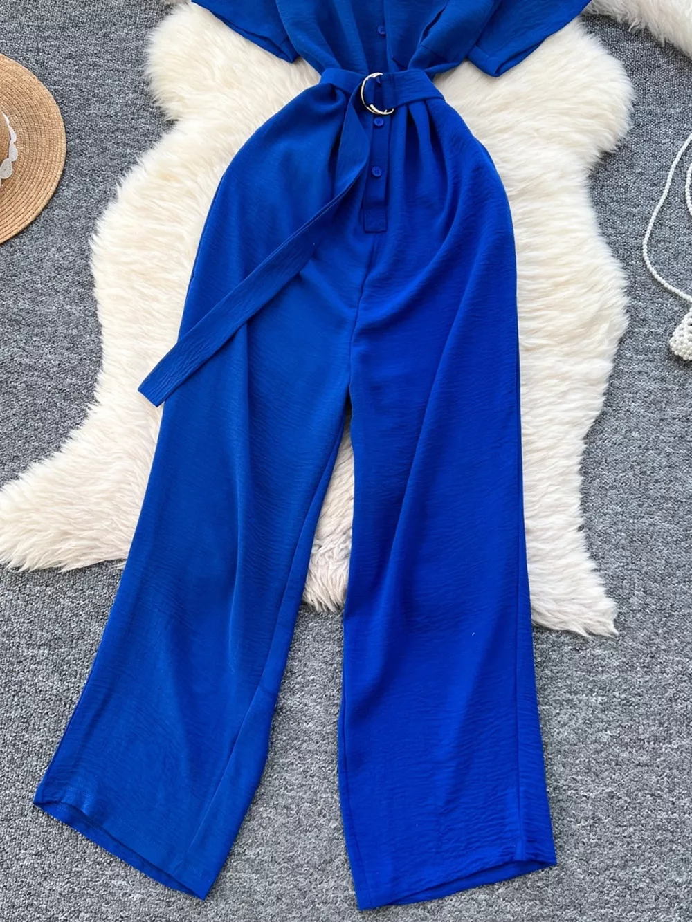 Button Front Wide Leg Jumpsuit, image 13