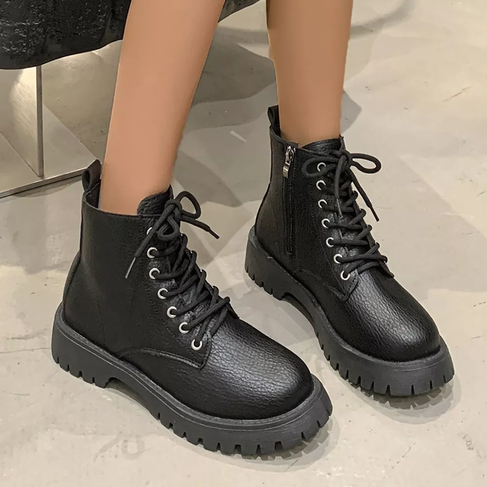 Chunky Platform Lace-Up Combat Boots