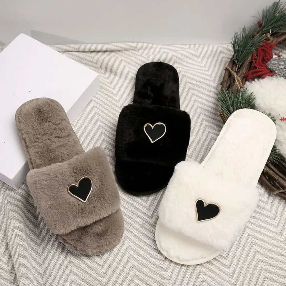 Heart Open Toe Flats Slippers, image 11