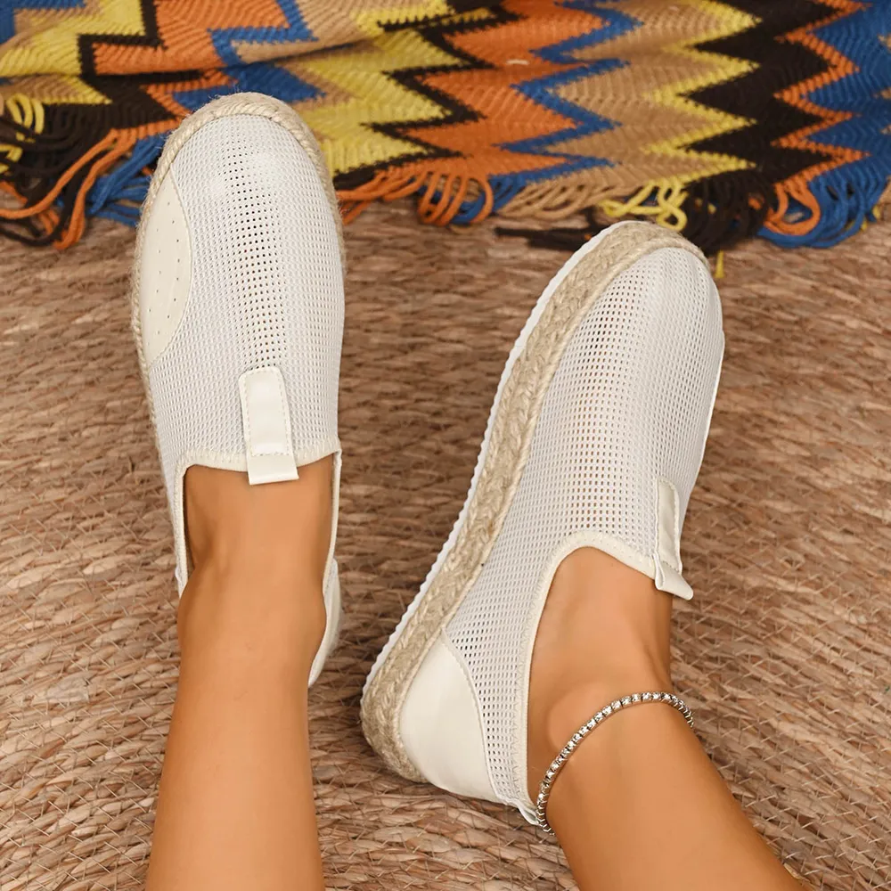 Mesh Espadrille Platform Slip-Ons, image 12