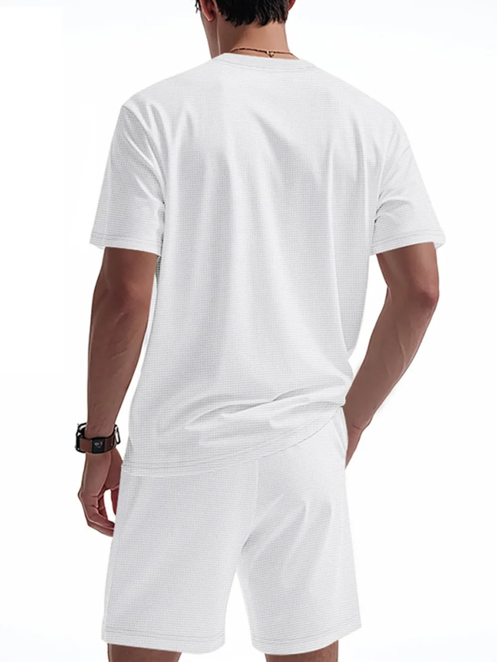 Men's Full Size Round Neck Short Sleeve Top and Shorts Set Plus Size, image 8
