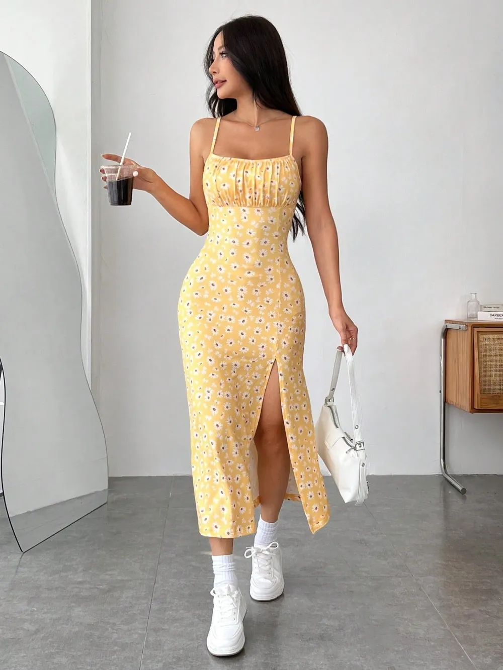 Slit Bodice Midi Cami Dress, image 10