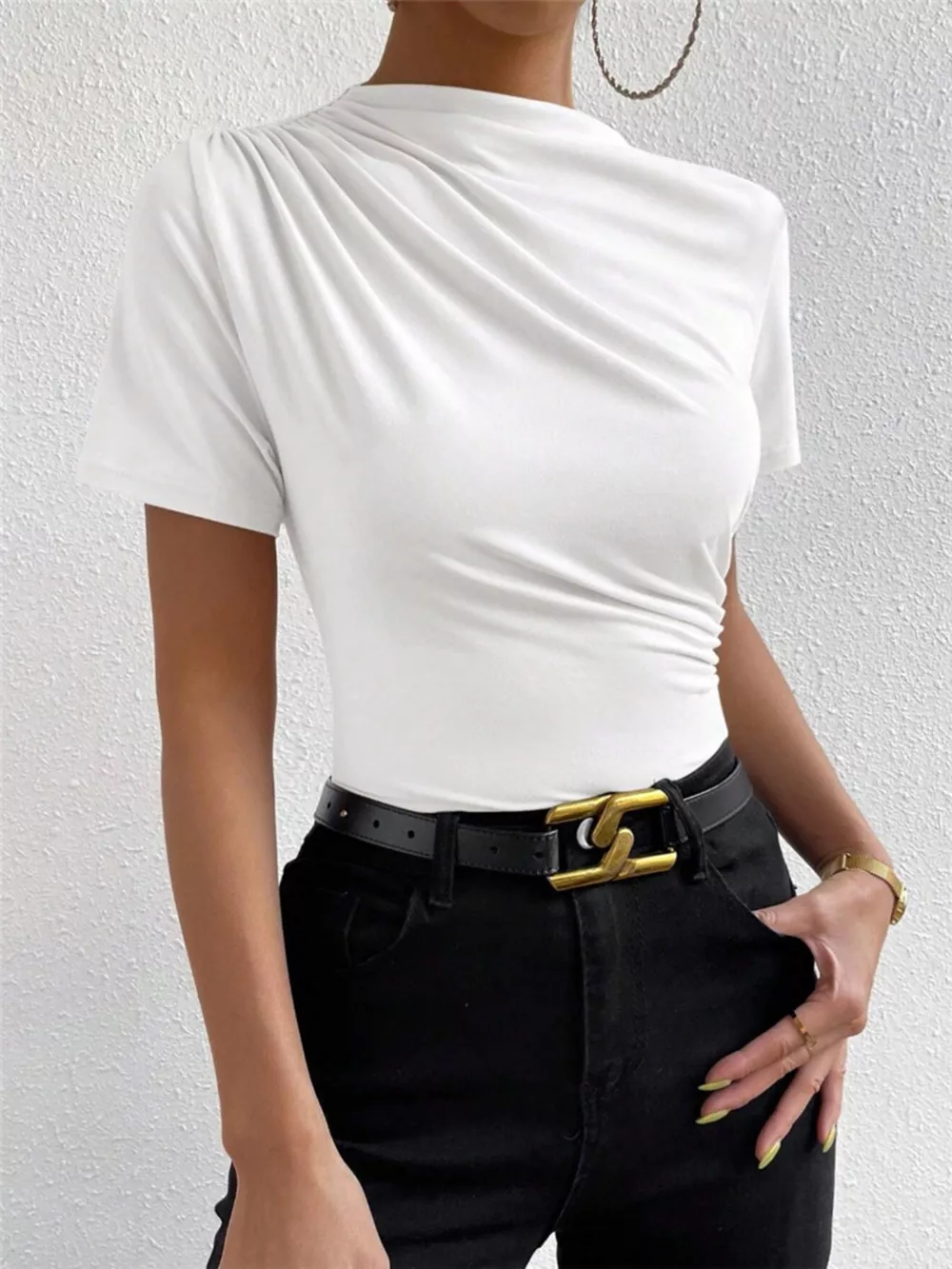 Ruched Short Sleeve T-Shirt, image 17