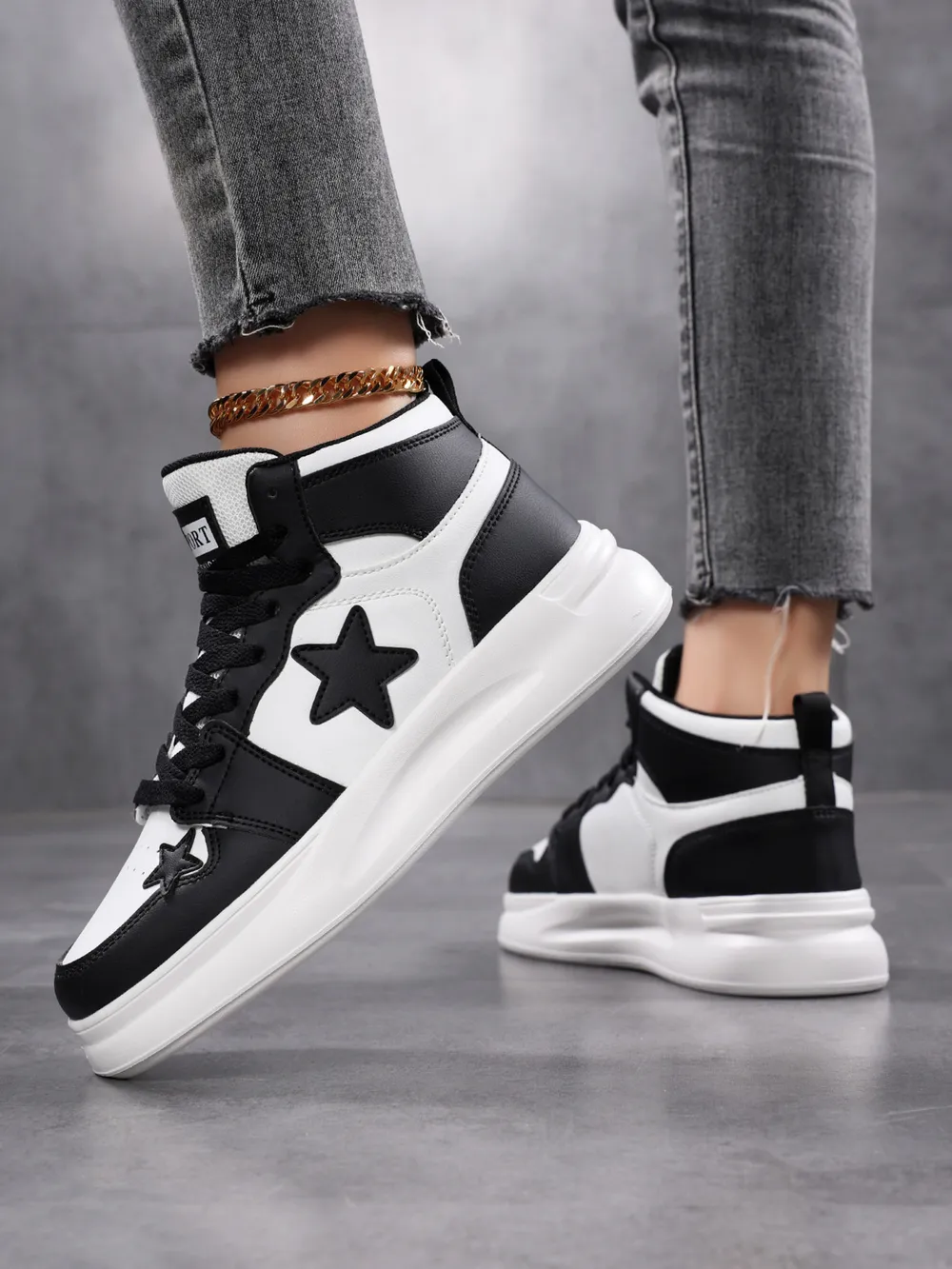 Star Pattern Lace Up Sneakers, image 9