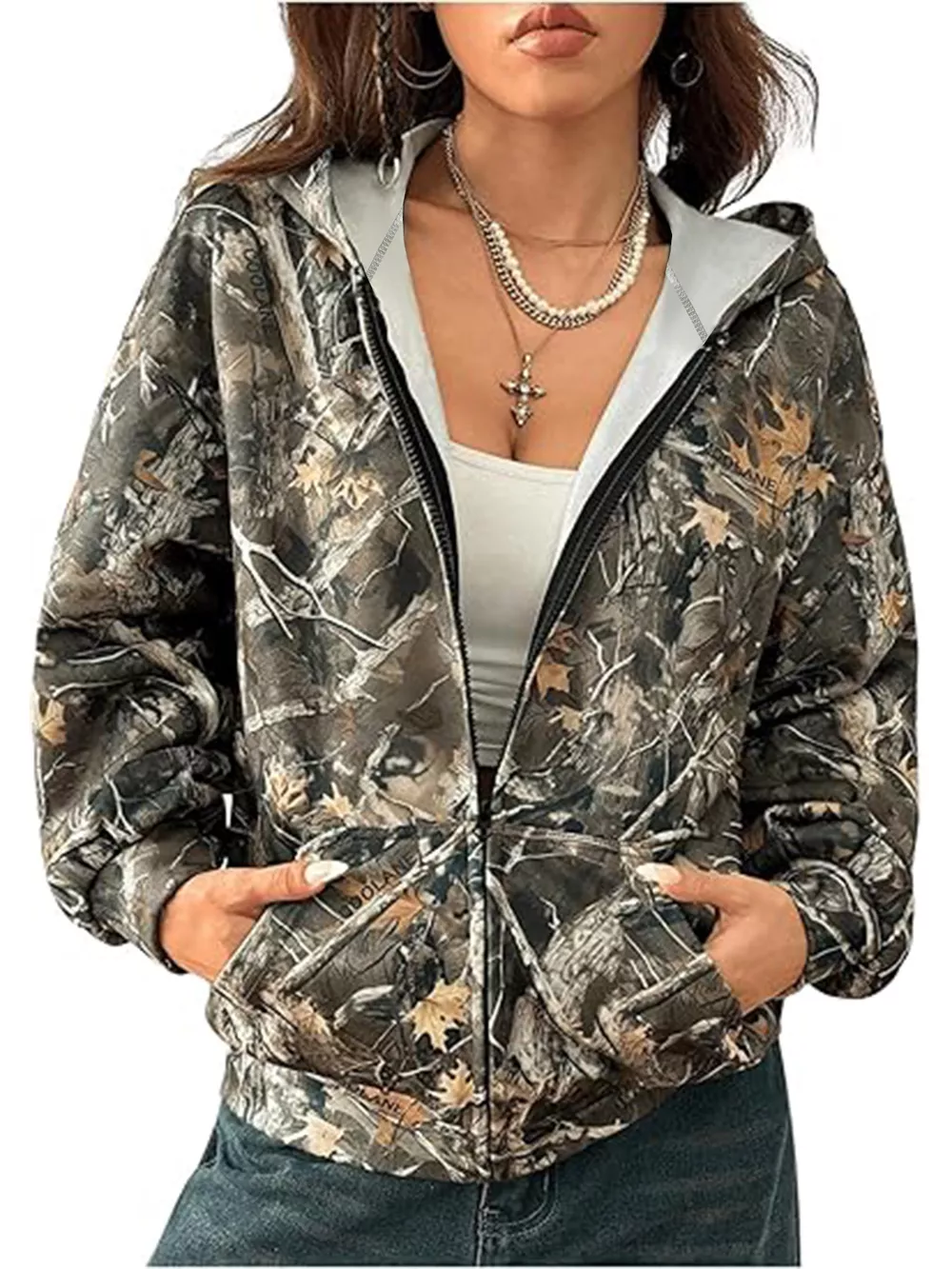 Vintage Printed Zip-Up Hoodie, image 5
