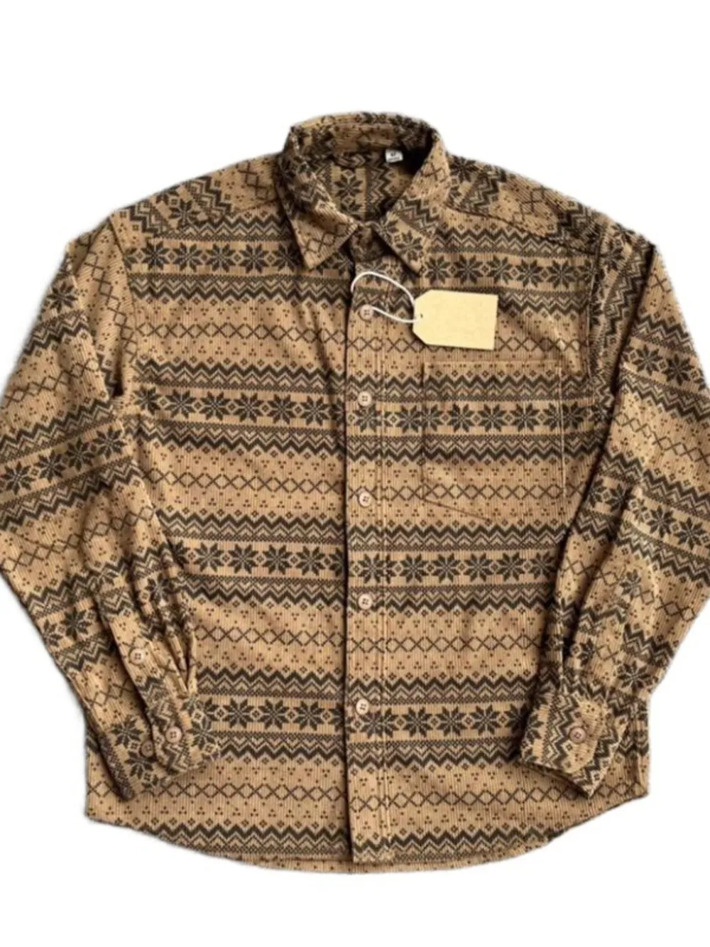 Men's Printed Button Up Long Sleeve Shirt, image 2
