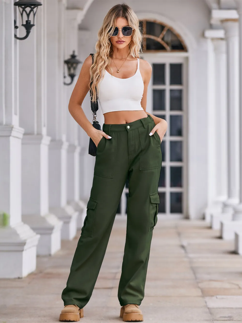 High-Waisted Cargo Jeans, image 18