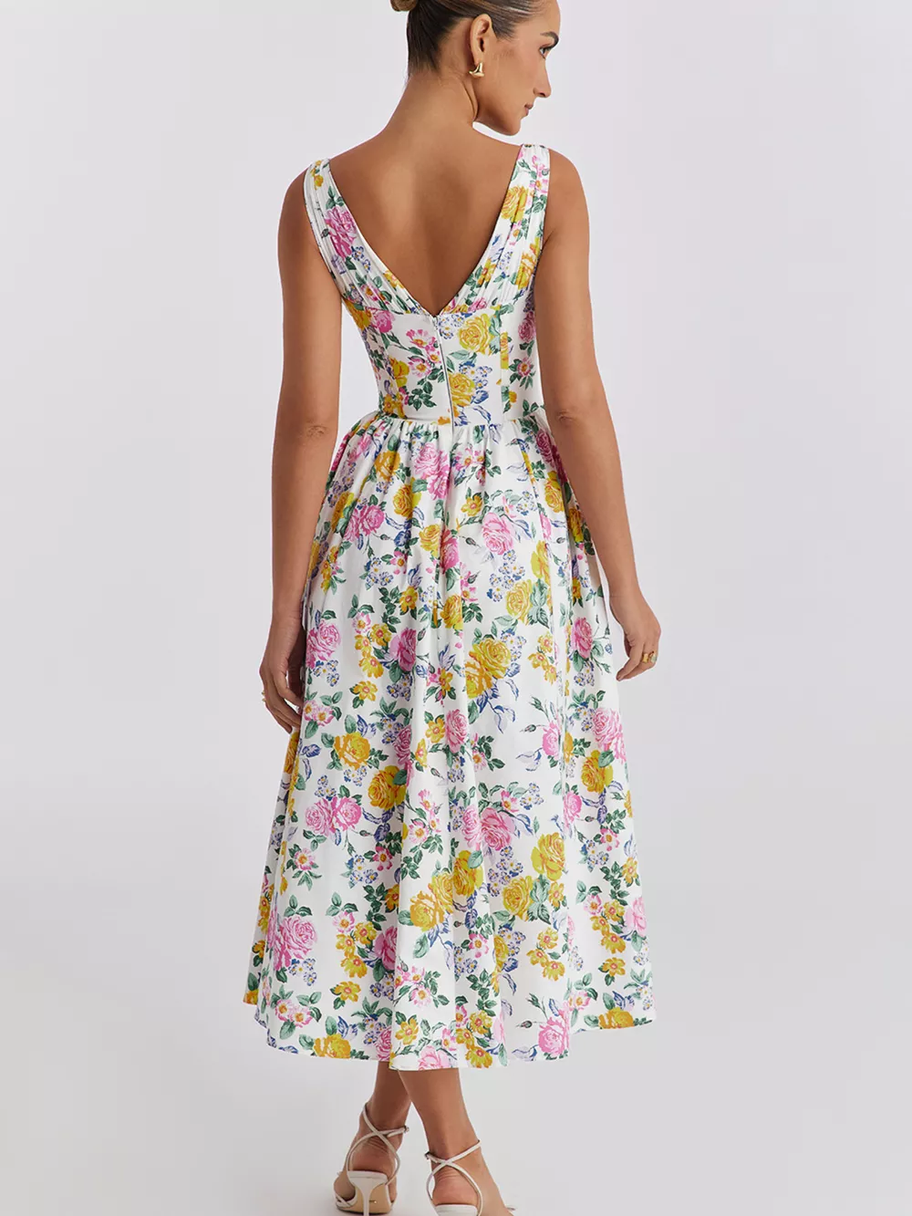 V-Neck Sleeveless Midi Dress, image 6