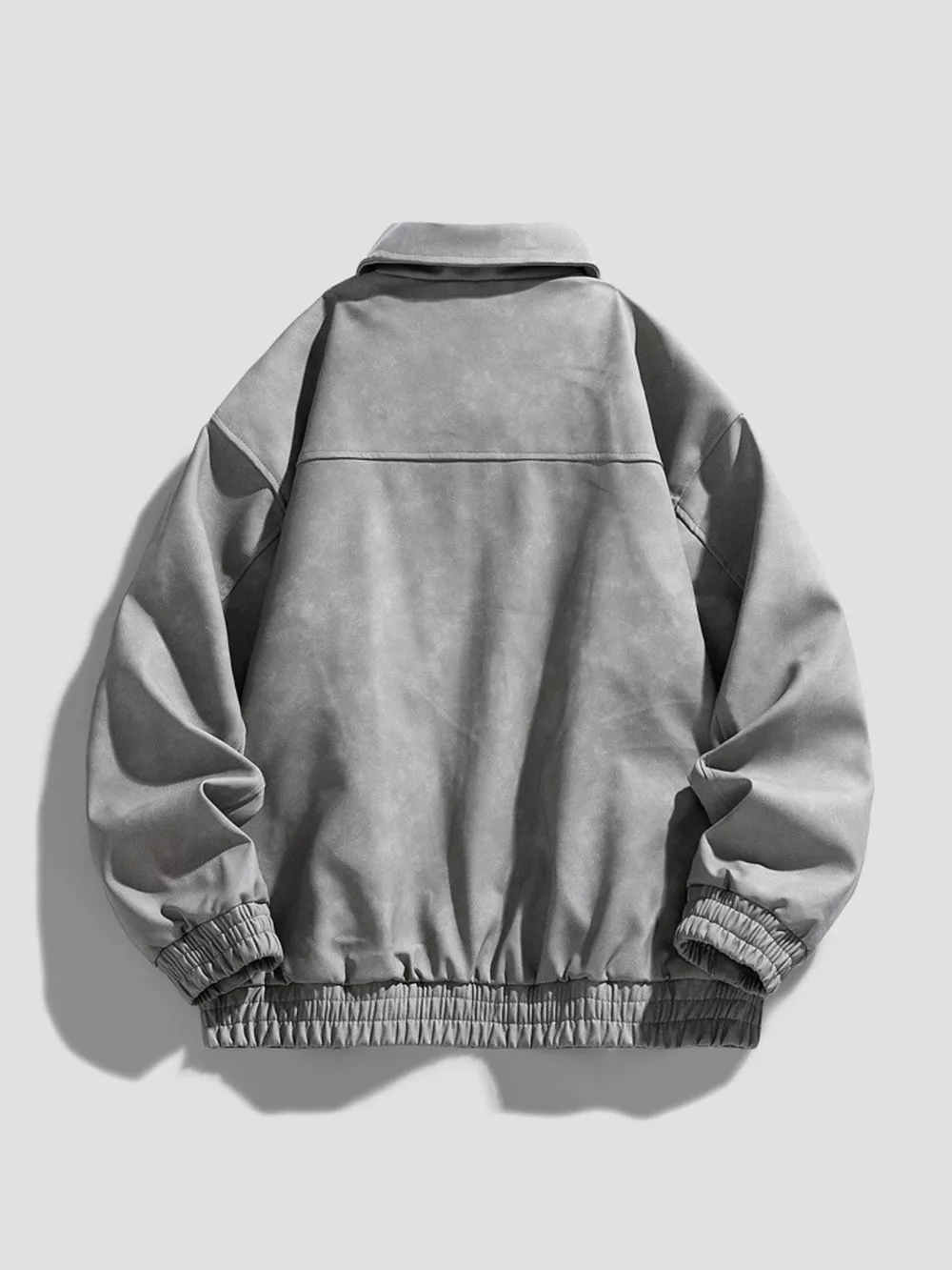 Men's Plus Size Zip-Up Collared Neck Jacket, image 3