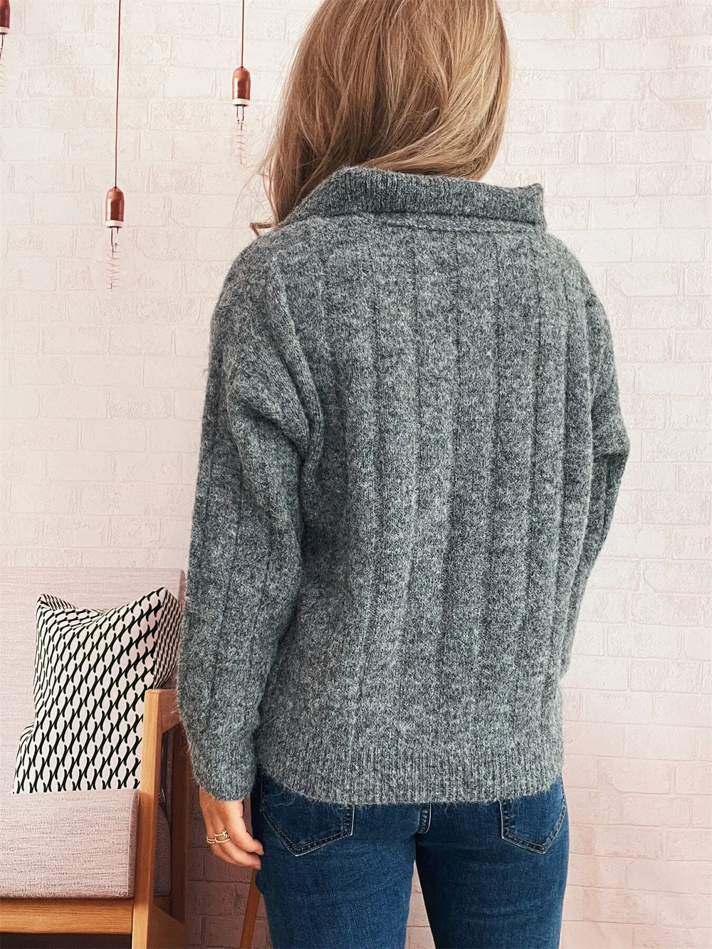 Ribbed Hem Quarter Zip Sweater, image 21