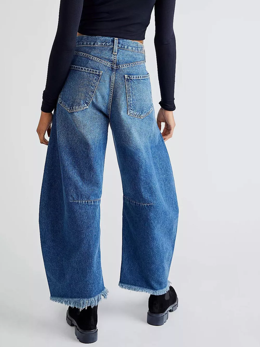 Wide Leg Raw Hem Jeans, image 2