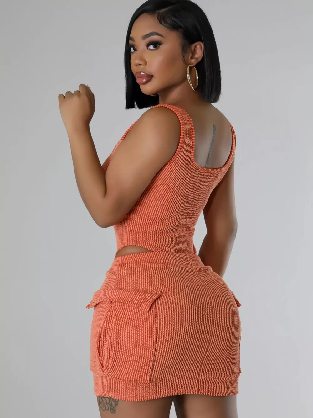 Ribbed Knit Bodysuit and Drawstring Skirt Set, image 11