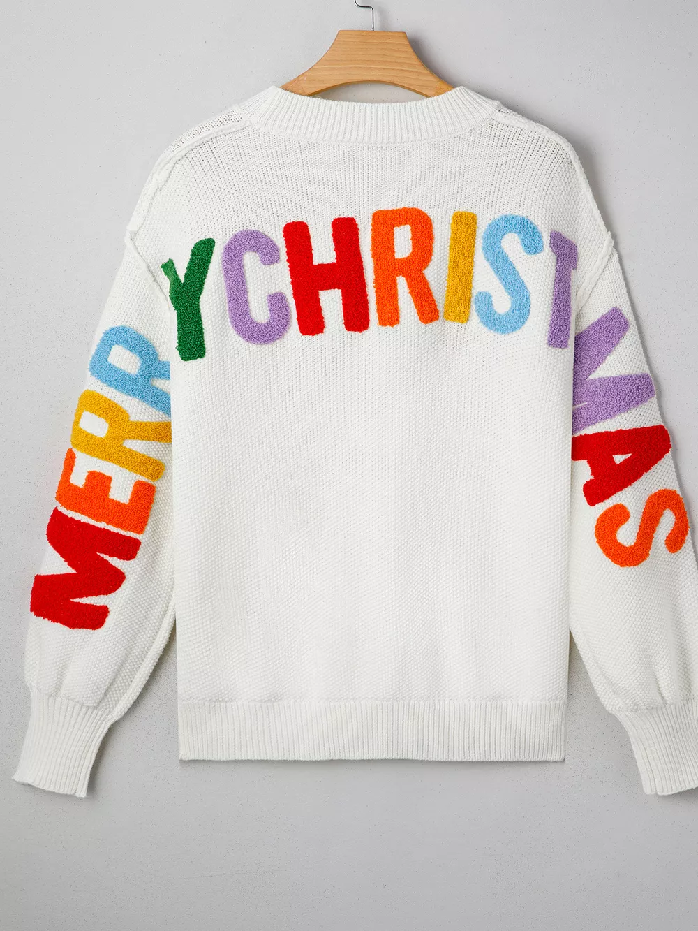 HOHOHO MERRY CHRISTMAS Drop Shoulder Holiday Sweater, image 8