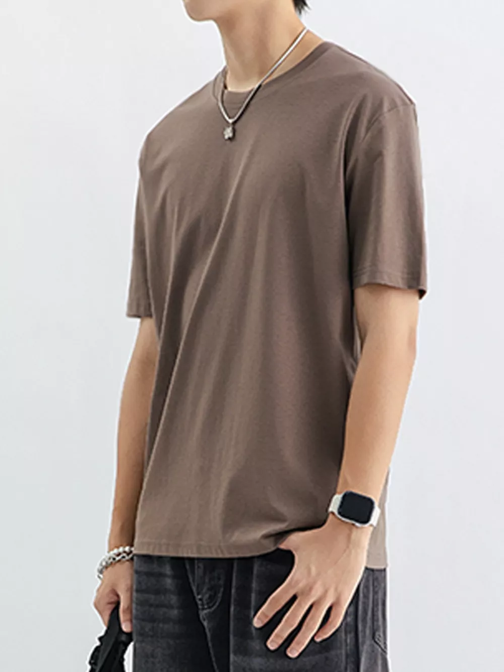 Men's Plus Size Casual Solid Color T-Shirt, image 3