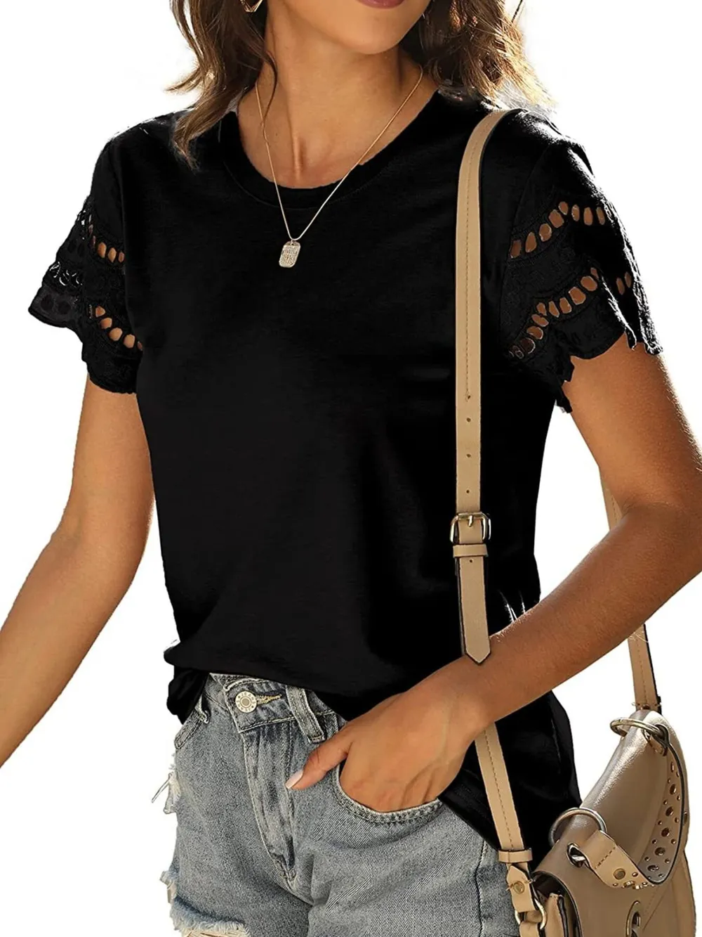 Round Neck Short Sleeve Casual T-Shirt, image 19