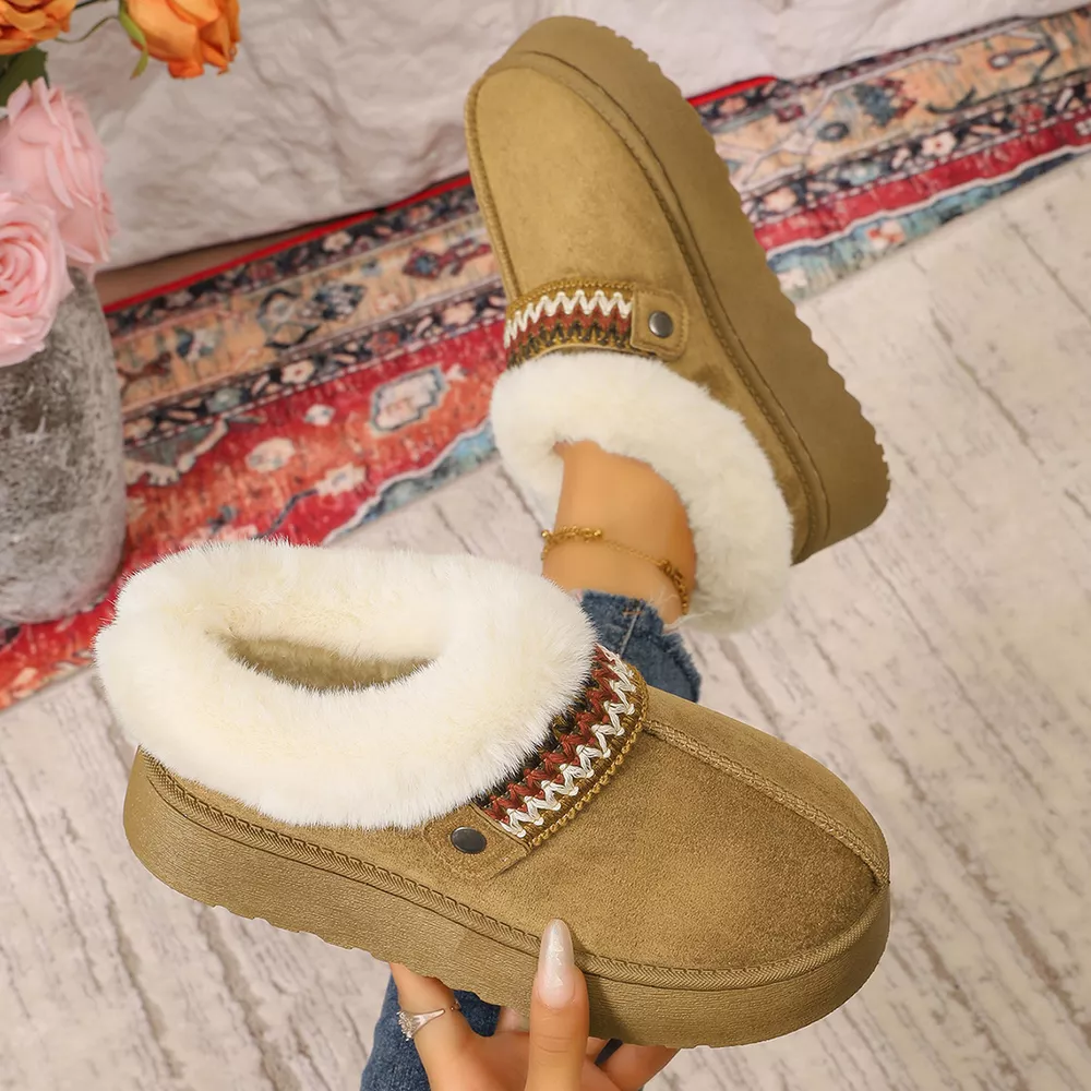 Platform Faux Fur Lined Suede Slip-On Boots, image 5