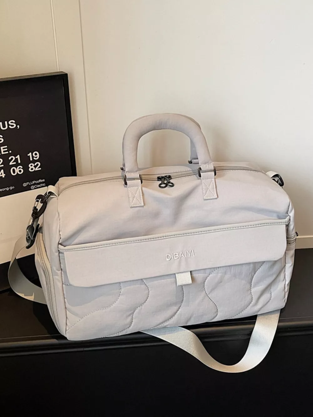 Quilted Duffel Bag with Adjustable Strap, image 4