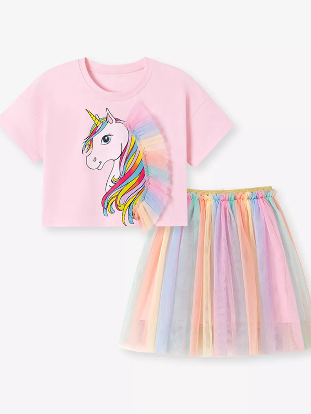 Children's Unicorn Rainbow Tulle Dress Set, image 9