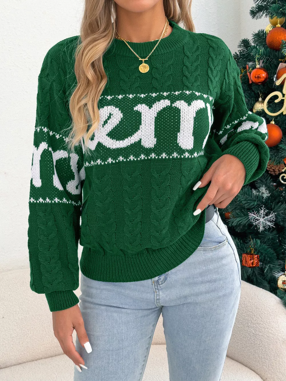 Merry Cable Knit Sweater, image 5