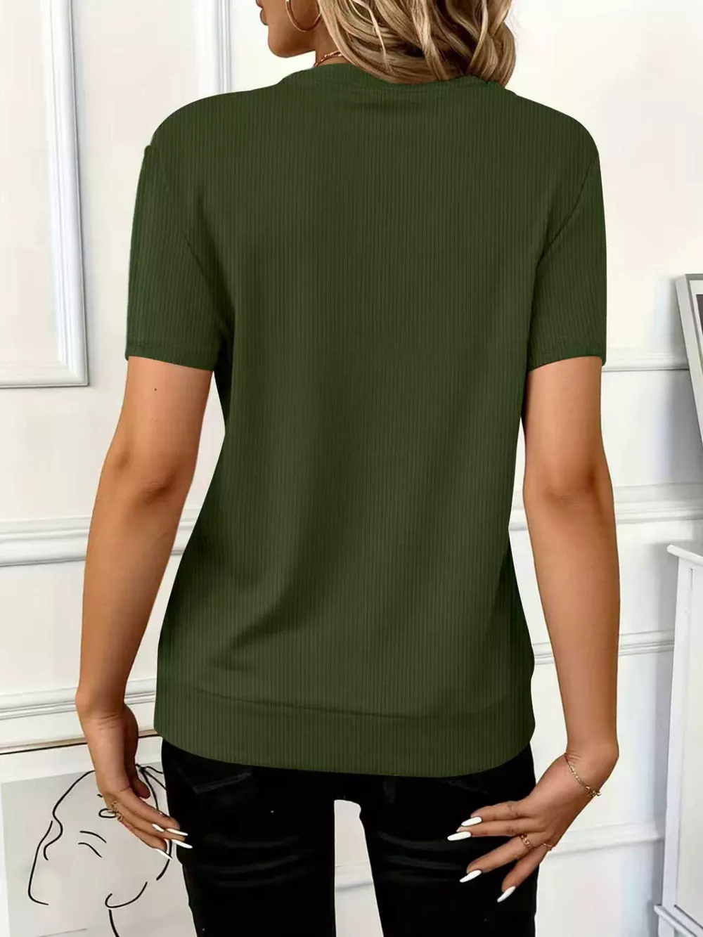 Half Zip Short Sleeve Top, image 16