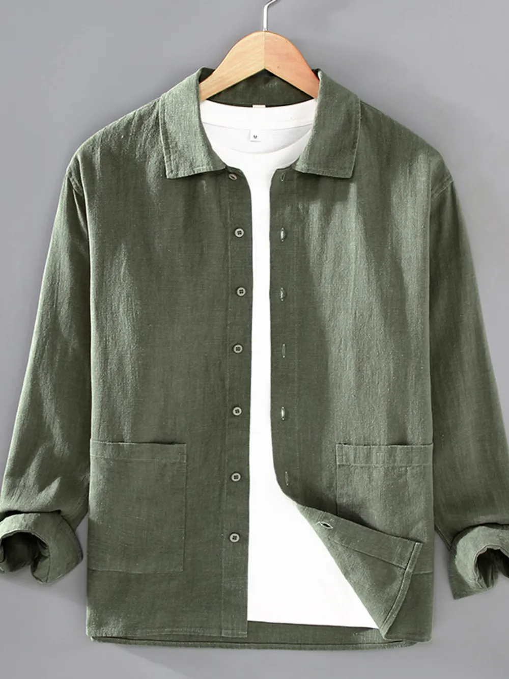 Men's Plus Size Button Up Long Sleeve Shirt, image 5