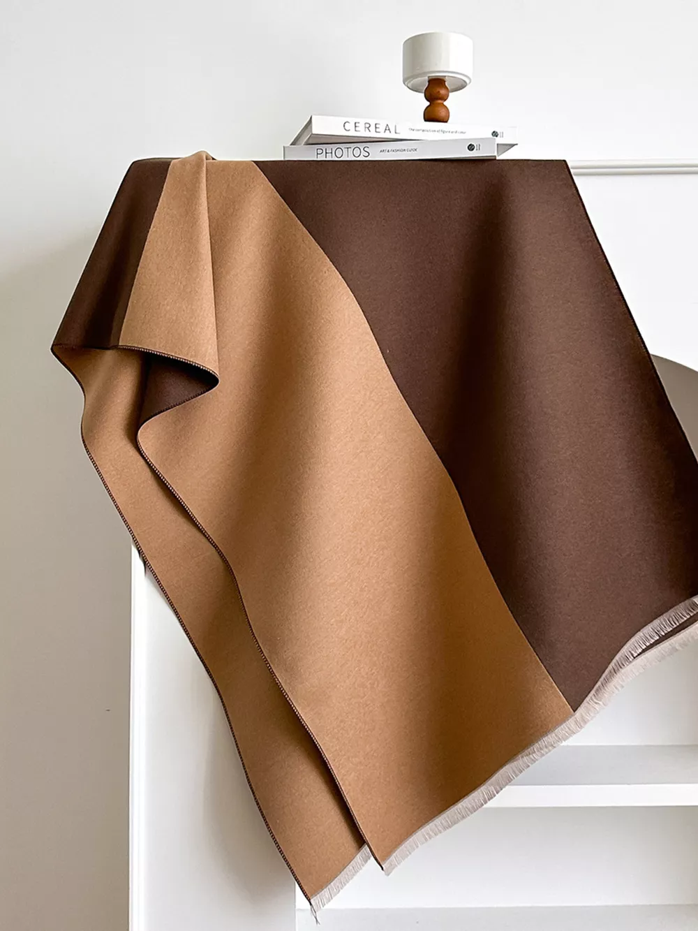 Two-Tone Raw Hem Scarf, image 9