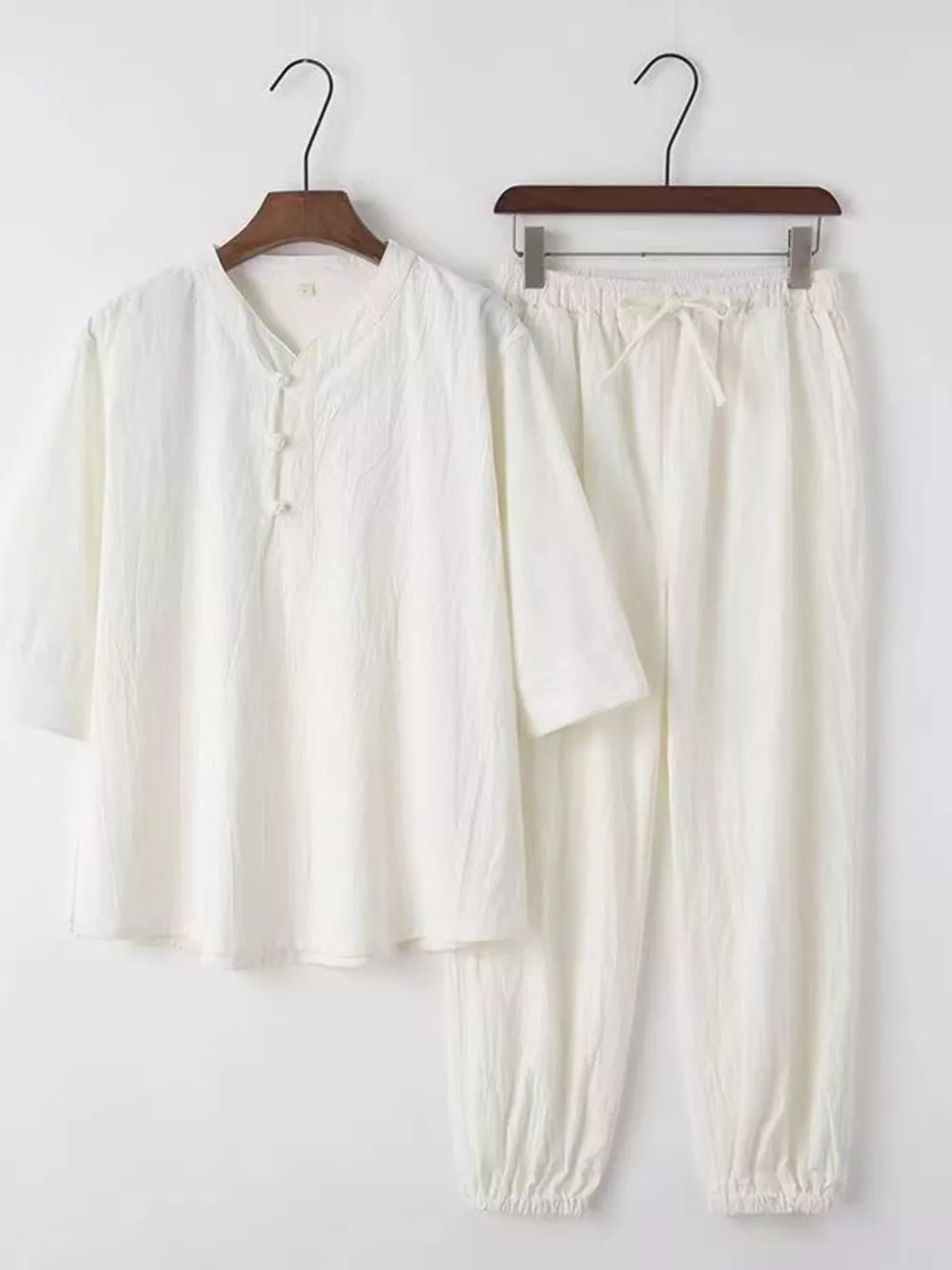 Men's Plus Size 3/4 Sleeve Top and Pants Set