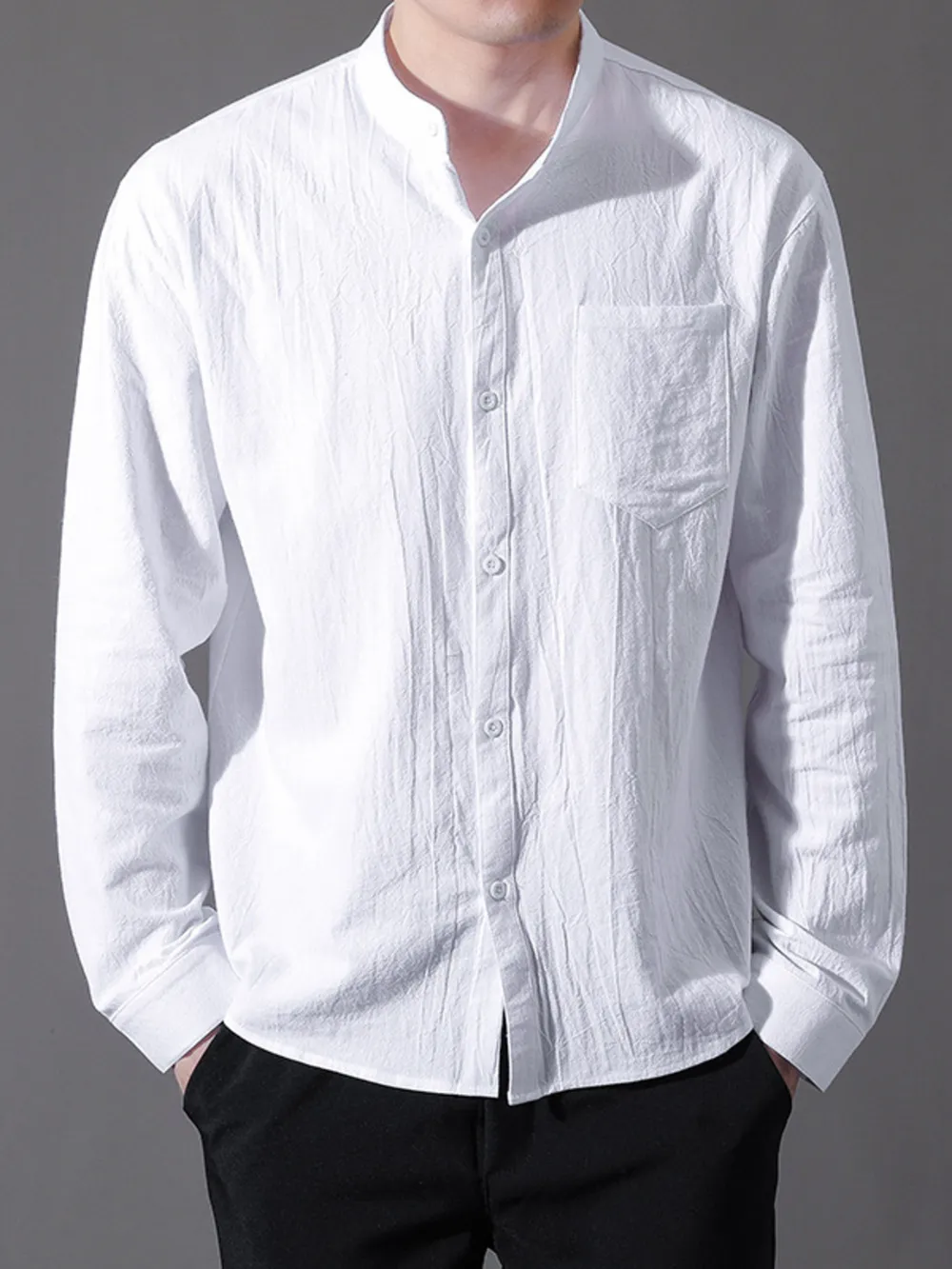 Men's Plus Size Button Up Long Sleeve Shirt, image 7