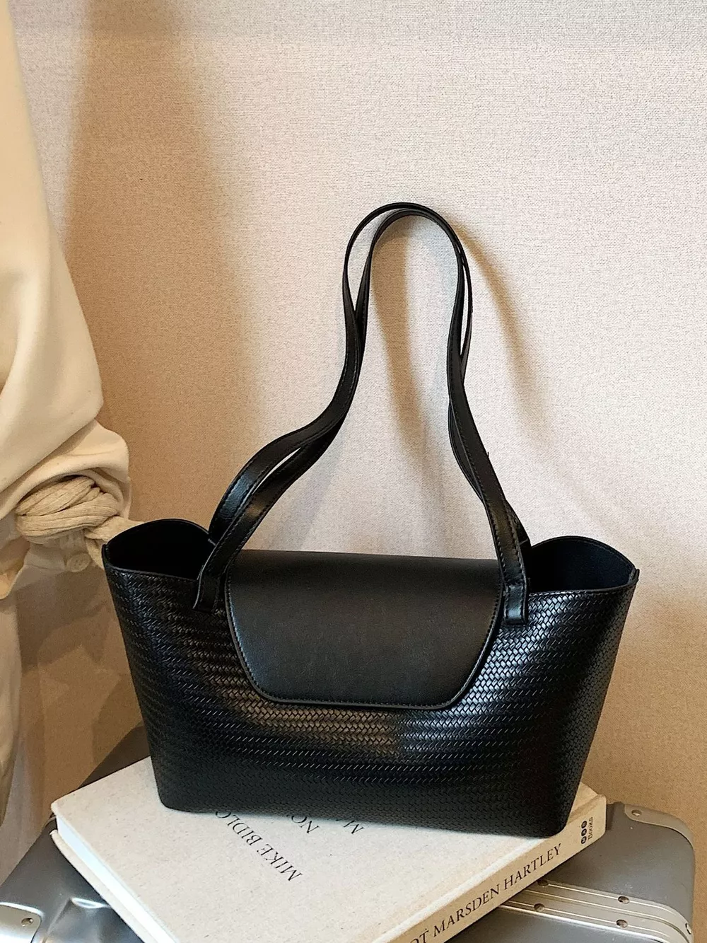 Texture Tote Bag with Beaded Charm, image 5