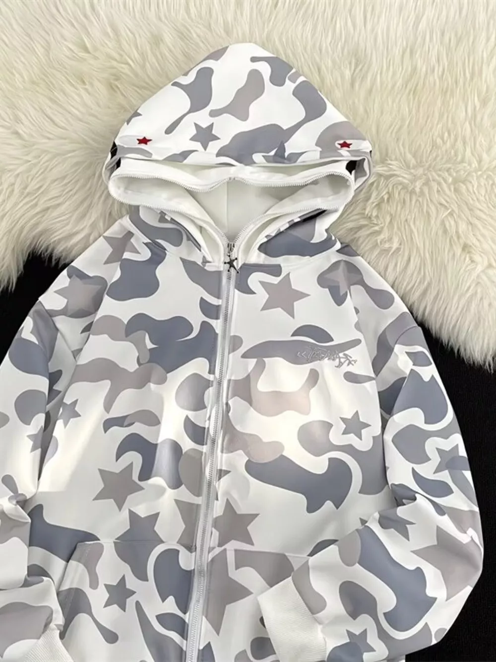 Men's Camo Print Zip-Up Hoodie, image 5