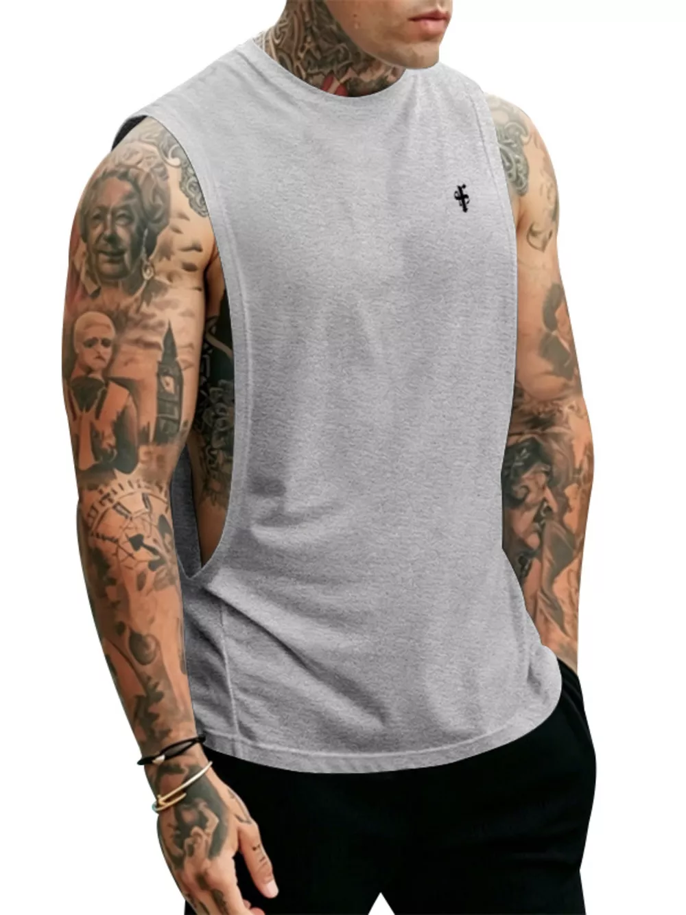 Men's Full Size Round Neck Tank Top Plus Size, image 3