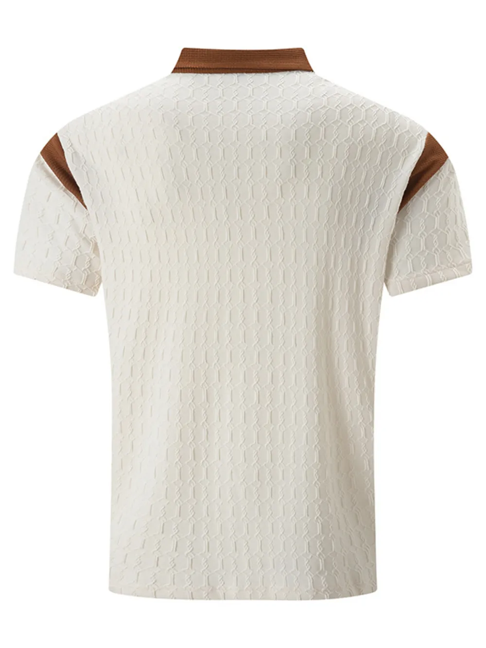 Men's Full Size Textured Short Sleeve Polo Plus Size, image 2