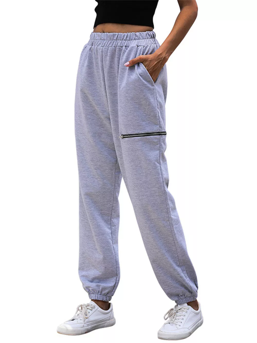 Casual High Waist Cutout Joggers, image 4