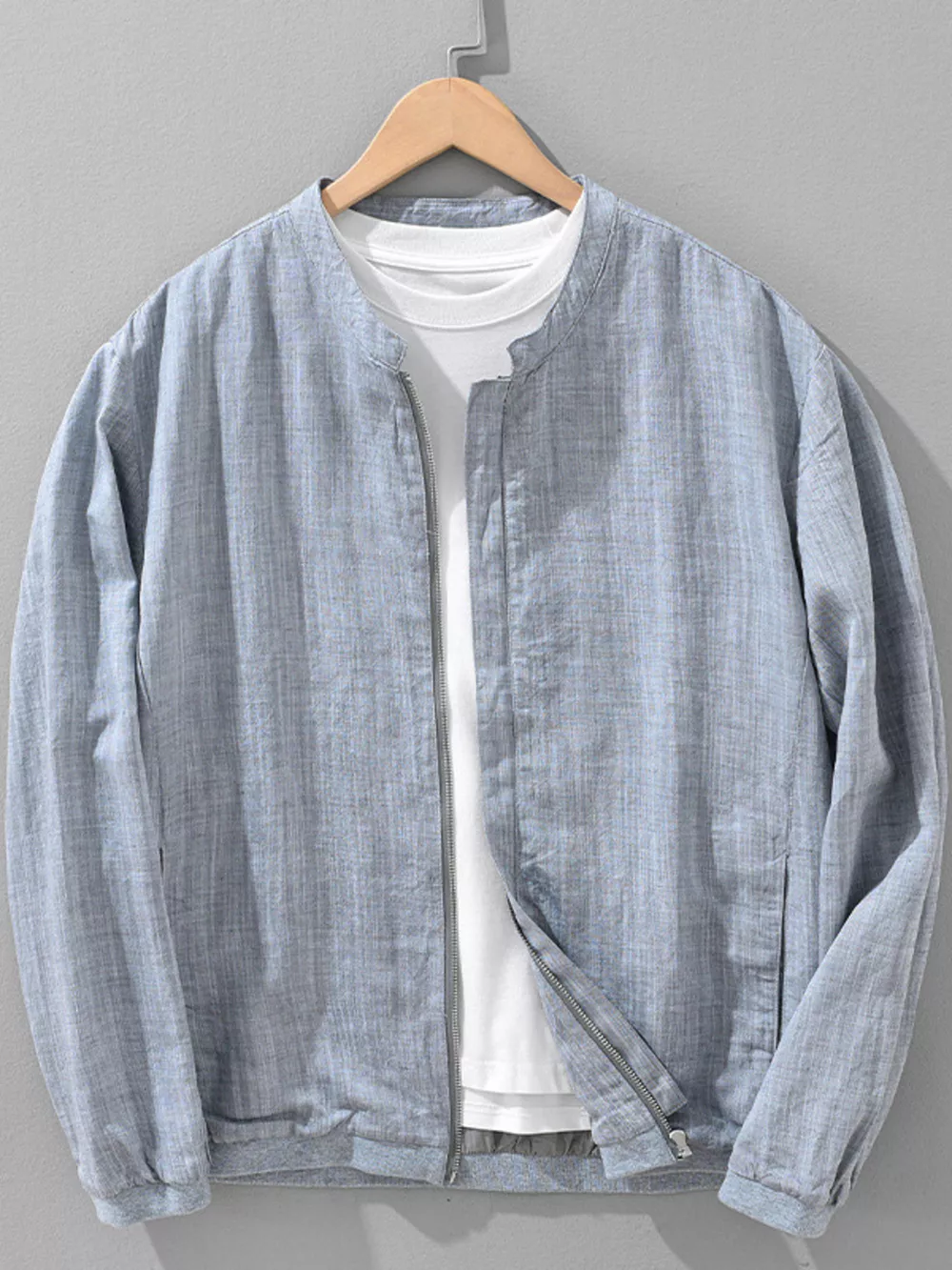 Men's Plus Size Zip Up Long Sleeve Jacket, image 7