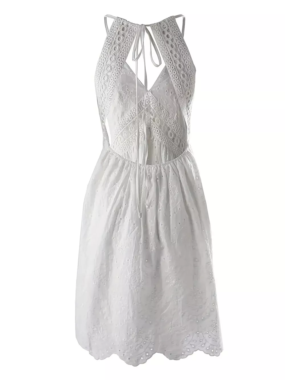 Eyelet Lace V-Neck Mini Dress, image 8