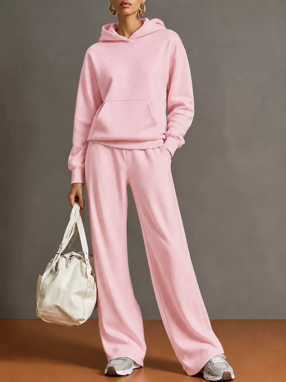 Kangaroo Pocket Hoodie and Pants Set, image 2