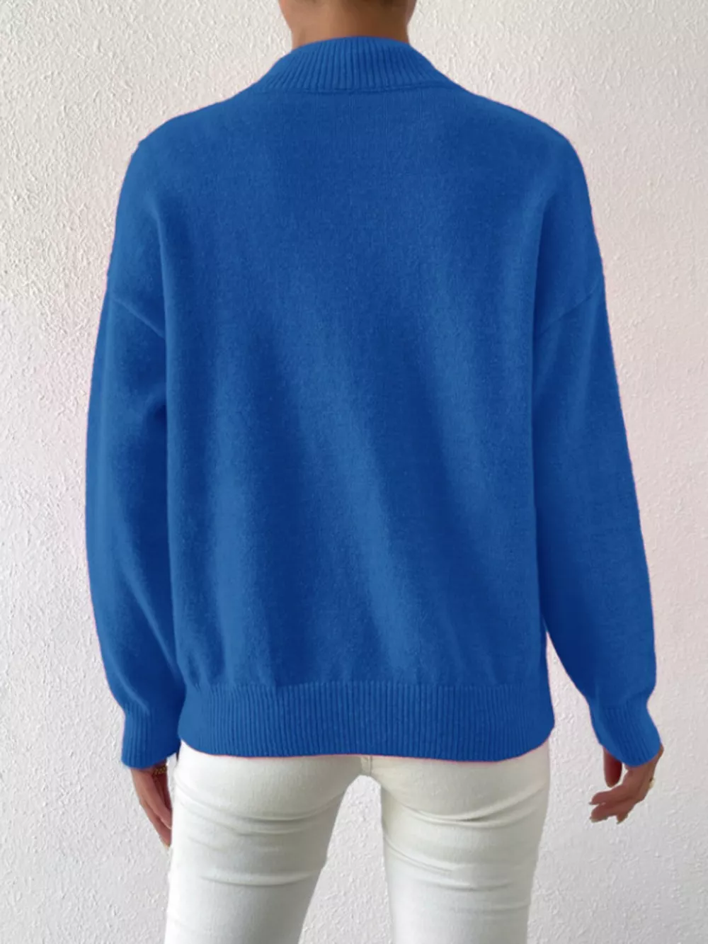 Mock Neck Dropped Shoulder Sweater, image 13