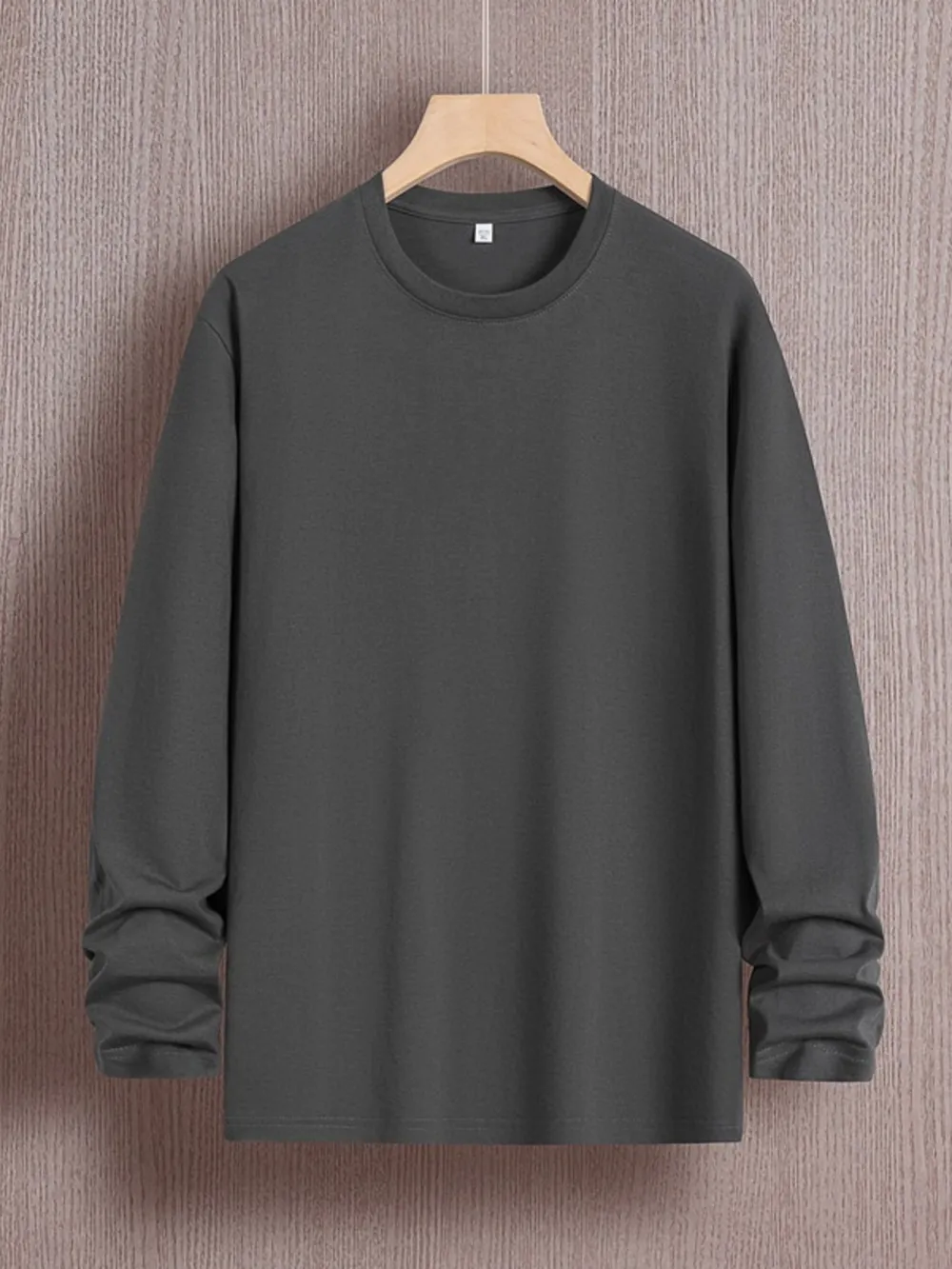 Men's Plus Size Round Neck Long Sleeve T-Shirt, image 4