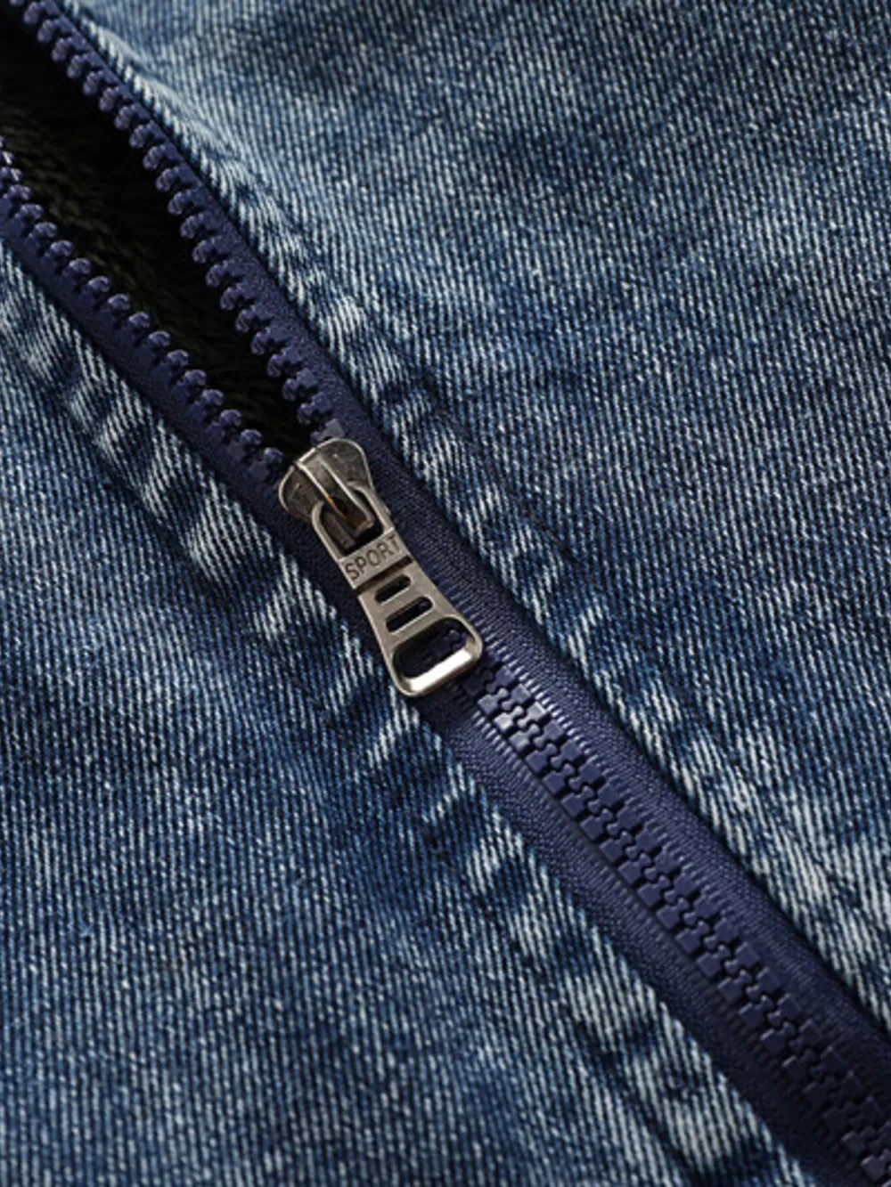Men's Plus Size Zip Up Hooded Denim Jacket, image 9