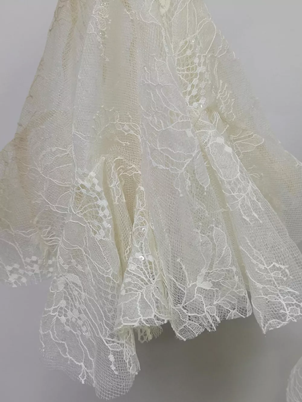 Ruffled Hem Lace Long Sleeve Dress, image 10