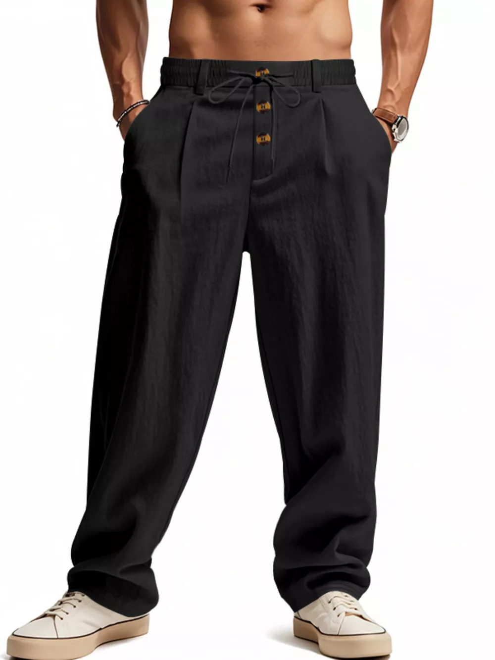 Men's Full Size Drawstring Loose Fit Pants Plus Size